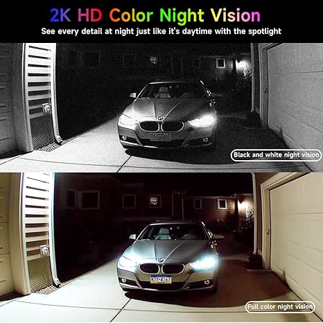 4Pack Security Cameras Wireless Outdoor, 2K Battery Powered WiFi Security Indoor Camera with Spotlight & Siren Alarm, 2-Way Audio, Color Night Vision, AI Detection for Home Security,Works w/Alexa - Image 4