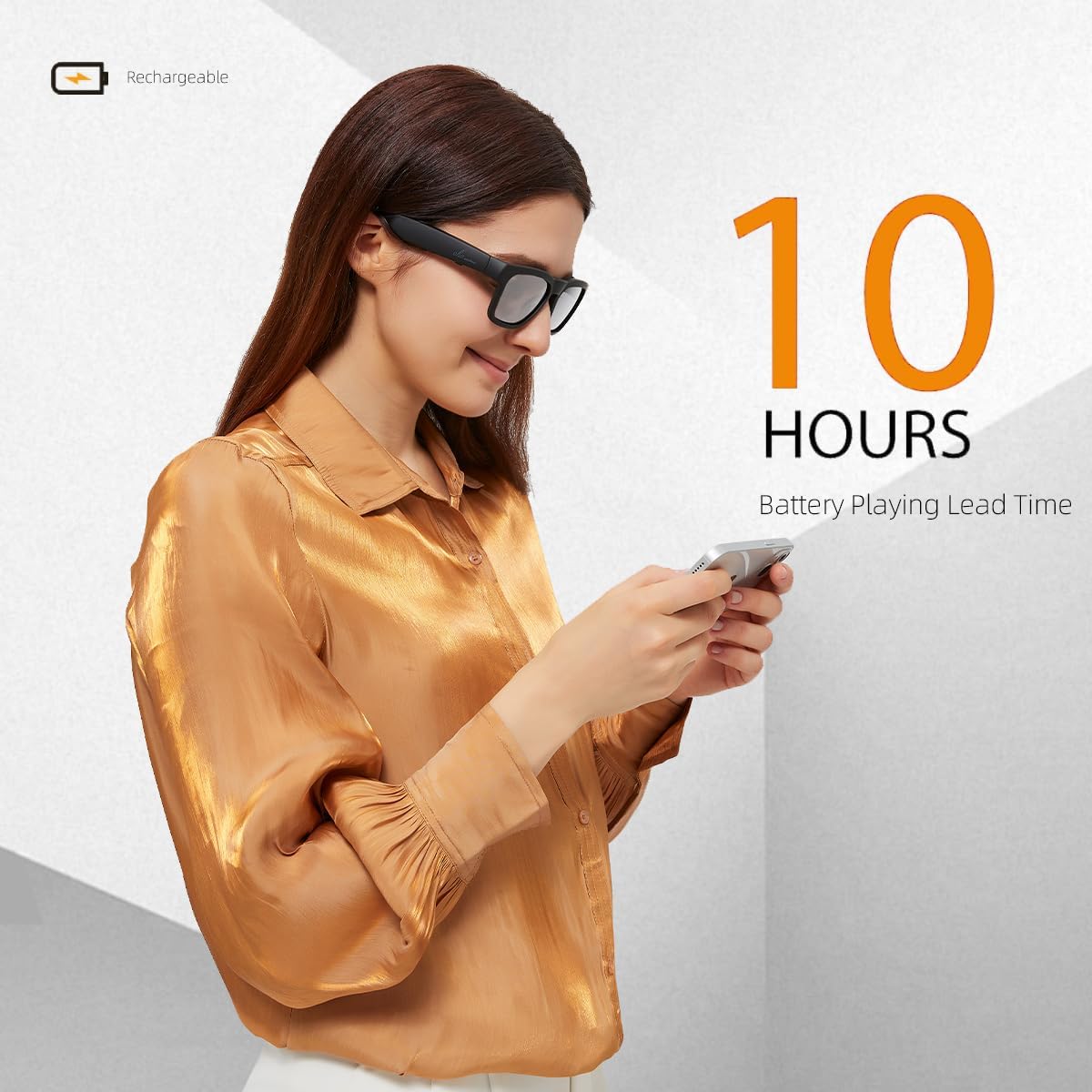 OhO Smart Glasses,Polarized Sunglasses with Bluetooth Speaker,Athletic/Outdoor UV Protection and Voice Control,Unisex (Grey Lens) - Image 3