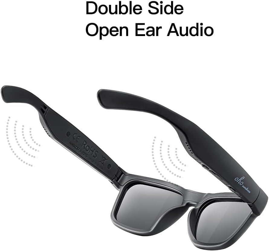 OhO Smart Glasses,Polarized Sunglasses with Bluetooth Speaker,Athletic/Outdoor UV Protection and Voice Control,Unisex (Grey Lens) - Image 6